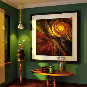 Poster Padrão de Abstrato de Arte Floral Moderna da Flor 