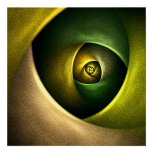 Póster Padrão de Abstrato de Arte Floral Moderna Verde #2