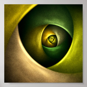 Poster Padrão de Abstrato de Arte Floral Moderna Verde #2