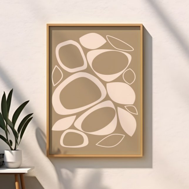Poster Padrão de Abstrato de Beige Na moda moderno (Criador carregado)