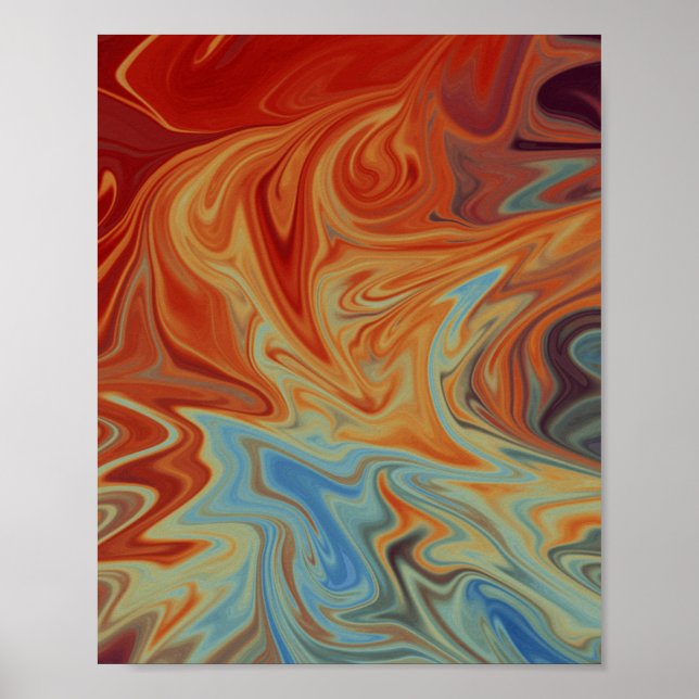Poster Padrão de abstrato de fluido (Frente)