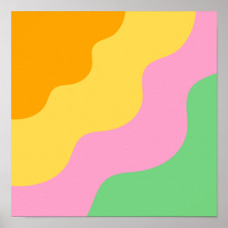 Poster Padrão de Abstrato de Pastel
