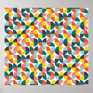 Poster Padrão de Abstrato Geométrico Colorida