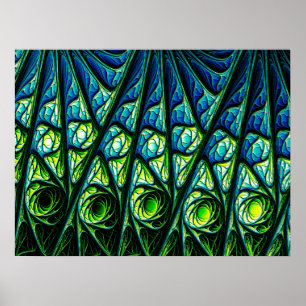 Poster Padrão de Abstrato submarino