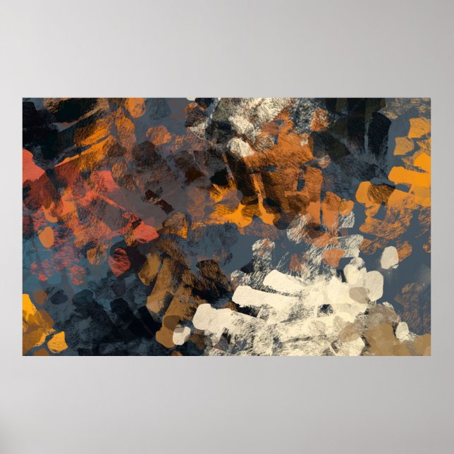 Poster Padrão de abstrato surreal feito à mão. Arte moder (Frente)