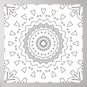 Poster Padrão de Anel de Mandala Escalonada em Camadas pa