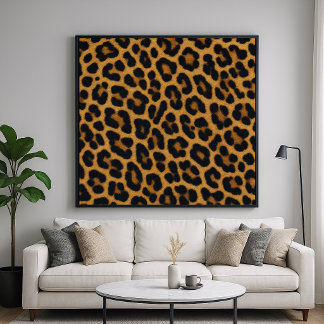 Poster Padrão de Animal com Pelo de Leopardo