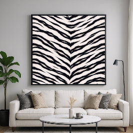 Poster Padrão de Animal Tigre Branco
