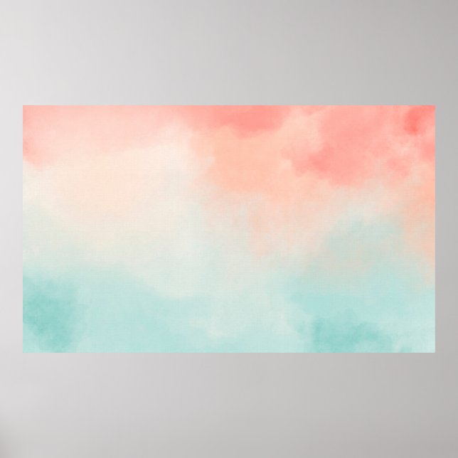 Poster Padrão de aquarela de fundo (Frente)