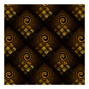 Póster Padrão de Arte Abstrata Boho Elegante Moderno Dour