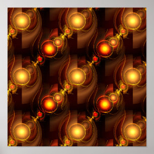 Poster Padrão de Arte Abstrata Boho Elegante Moderno Dour