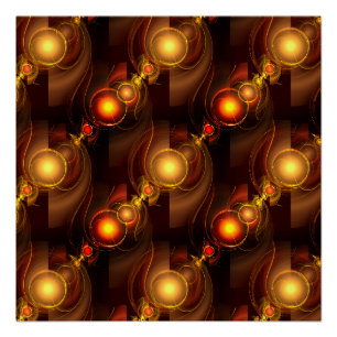 Póster Padrão de Arte Abstrata Boho Elegante Moderno Dour