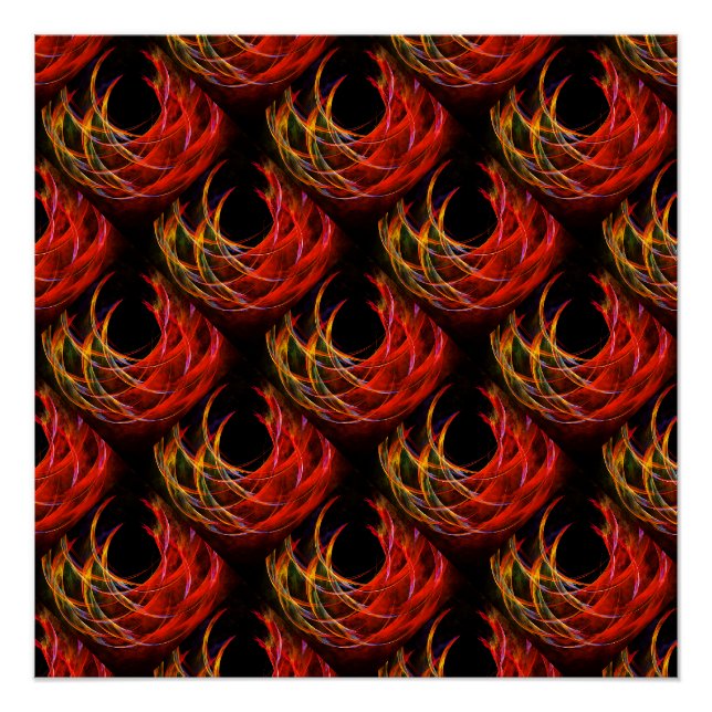 Póster Padrão de Arte Abstrata Boho Moderno Elegante #503 (Frente)