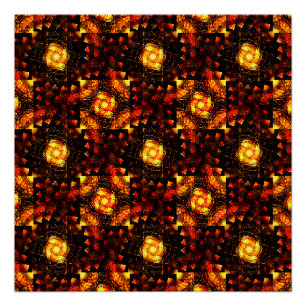 Póster Padrão de Arte Abstrata Boho Moderno Elegante Dour