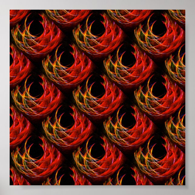 Poster Padrão de Arte Abstrata Elegante Boho Moderno Fofo (Frente)
