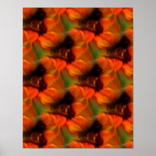 Poster Padrão De Arte De Abstrato Laranja E Castanho