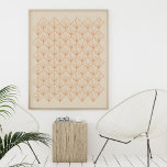 Poster Padrão de Arte de Deco de Arte Vintage em Laranja<br><div class="desc">Padrão de Arte de Deco de Arte Vintage em Poster de Laranja Queimado</div>