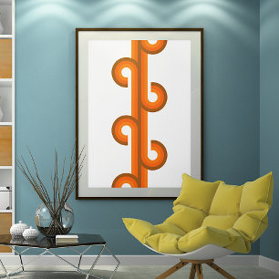 Poster Padrão de Arte de Fusão de Listras de Onda Abstrat