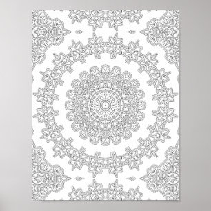 Poster Padrão de Arte de Página para Colorir de Anel de E