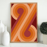 Poster Padrão de Arte dos Círculos Vermelhos de Marrom La<br><div class="desc">Lindos círculos geométricos coloridos cor de laranja claro, vermelho contemporâneo, escuro e claro, e padrão de linhas em um fundo de marrom. design ornamentado de hipster, elegante e divertida para o designer rico artístico do interior, diva de moda artística, trote popular do quadril, retrato de vintage, estilo de nouveau deco...</div>