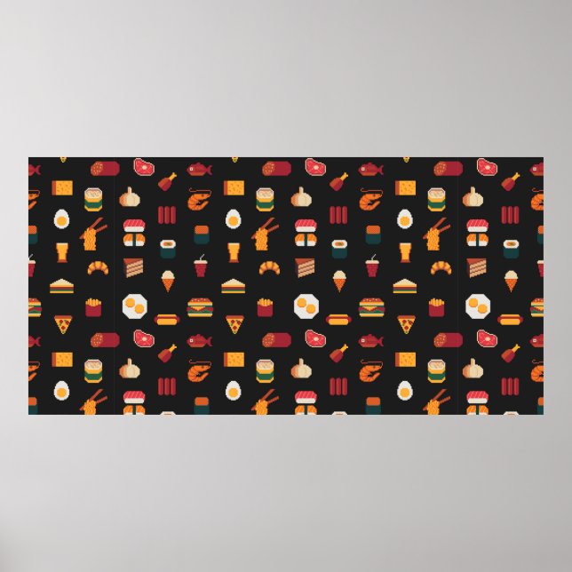 Poster padrão de arte em pixel sem descontinuidades da co (Frente)