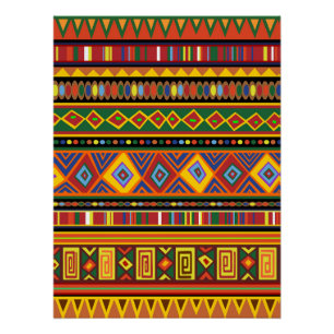 Póster Padrão de Arte Étnica na África