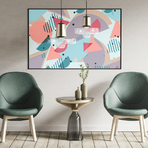 Poster Padrão de arte geométrico abstrato moderno dos ano