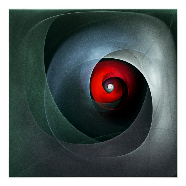 Póster Padrão de Arte Moderna Abstrato de Roteiro Vermelh (Frente)