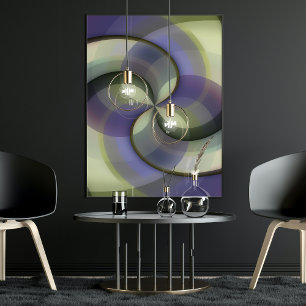 Poster Padrão de Arte Mosaico Abstrato em Meios Círculos