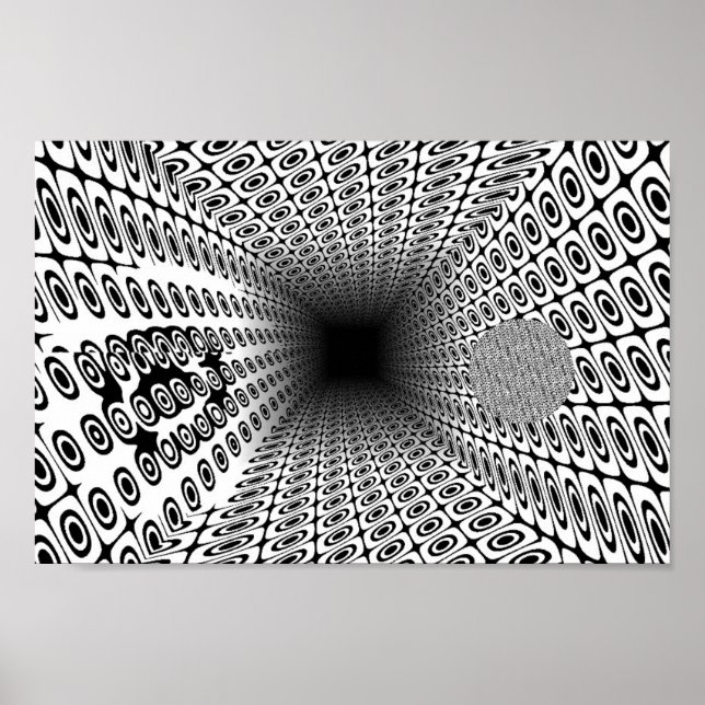 Poster Padrão de Arte OP Geométrico Túnel Quântico Ramanu (Frente)