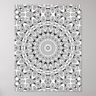 Poster Padrão de Arte para Colorir Anéis em Camadas em Fo