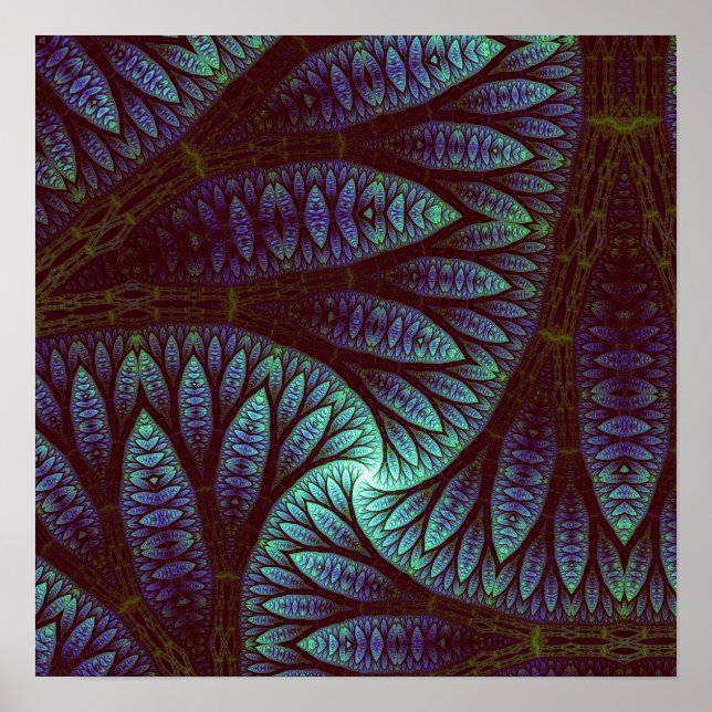 Poster Padrão de Árvore Fractal (Frente)