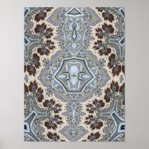 Poster Padrão de Árvore Fractal Simétrica