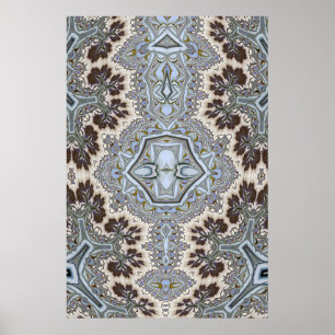 Poster Padrão de Árvore Fractal Simétrica