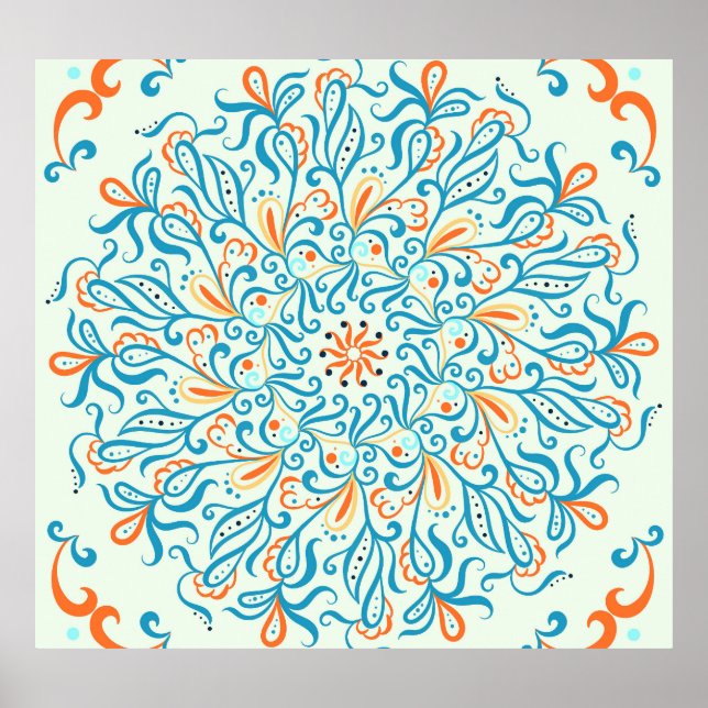 Poster Padrão de Azulejo cerâmico de abstrato (Frente)