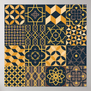 Poster Padrão de azulejos cerâmicos