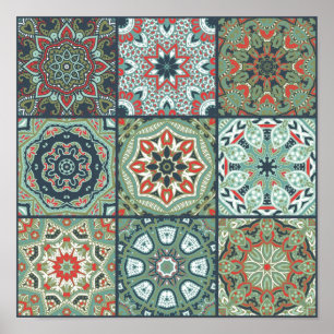 Poster Padrão de azulejos cerâmicos