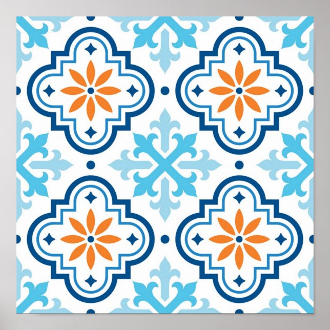 Poster Padrão de azulejos cerâmicos (Frente)