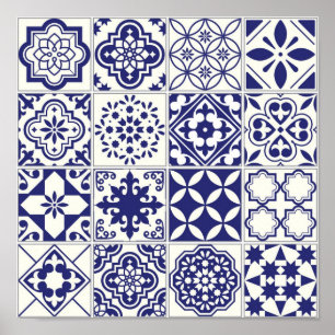Poster Padrão de azulejos cerâmicos