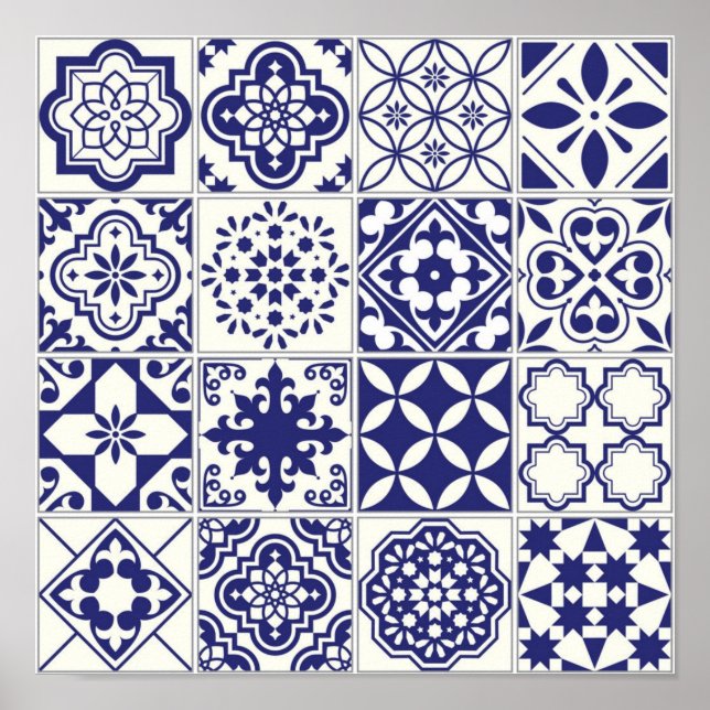 Poster Padrão de azulejos cerâmicos (Frente)