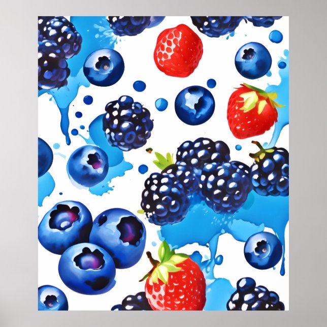 Poster Padrão de Berry Vibrante (Frente)