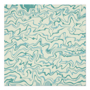 Póster Padrão de Boho Líquido do Hippie 70s Blue Marble