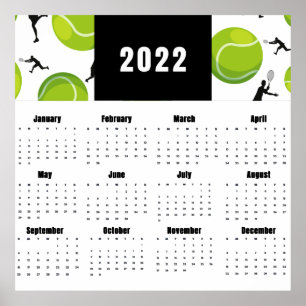 Poster Padrão de Bola do Calendário do Treinador do Tê