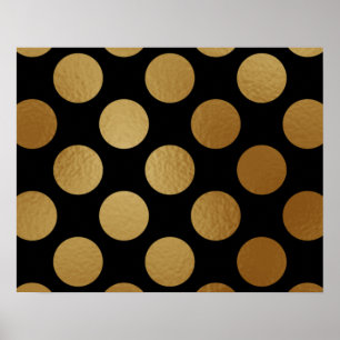 Poster Padrão de Bolinhas de Gradiente Dourado Elegante M
