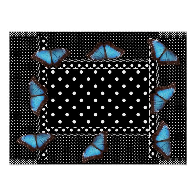 Póster Padrão de Borboleta com Bolinhas Escritório Paz De (Frente)