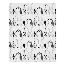 Póster Padrão de Bumbuns de Cat