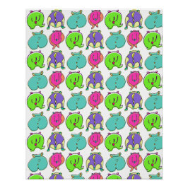 Póster Padrão de Bumbuns de Hamster Coloridos