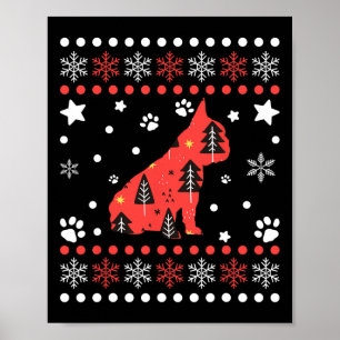 Poster Padrão de Cachorro de Natal Proprietário do Bulldo