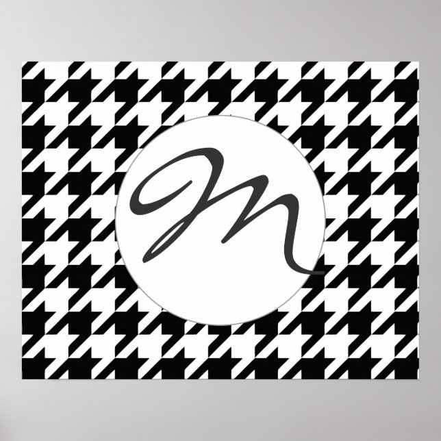 Póster Padrão de caixa branca e preto (Frente)