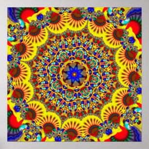 Poster Padrão de caleidoscópio colorido